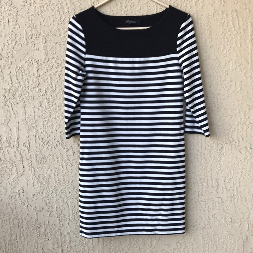 Black and White Stripe Cotton Dress